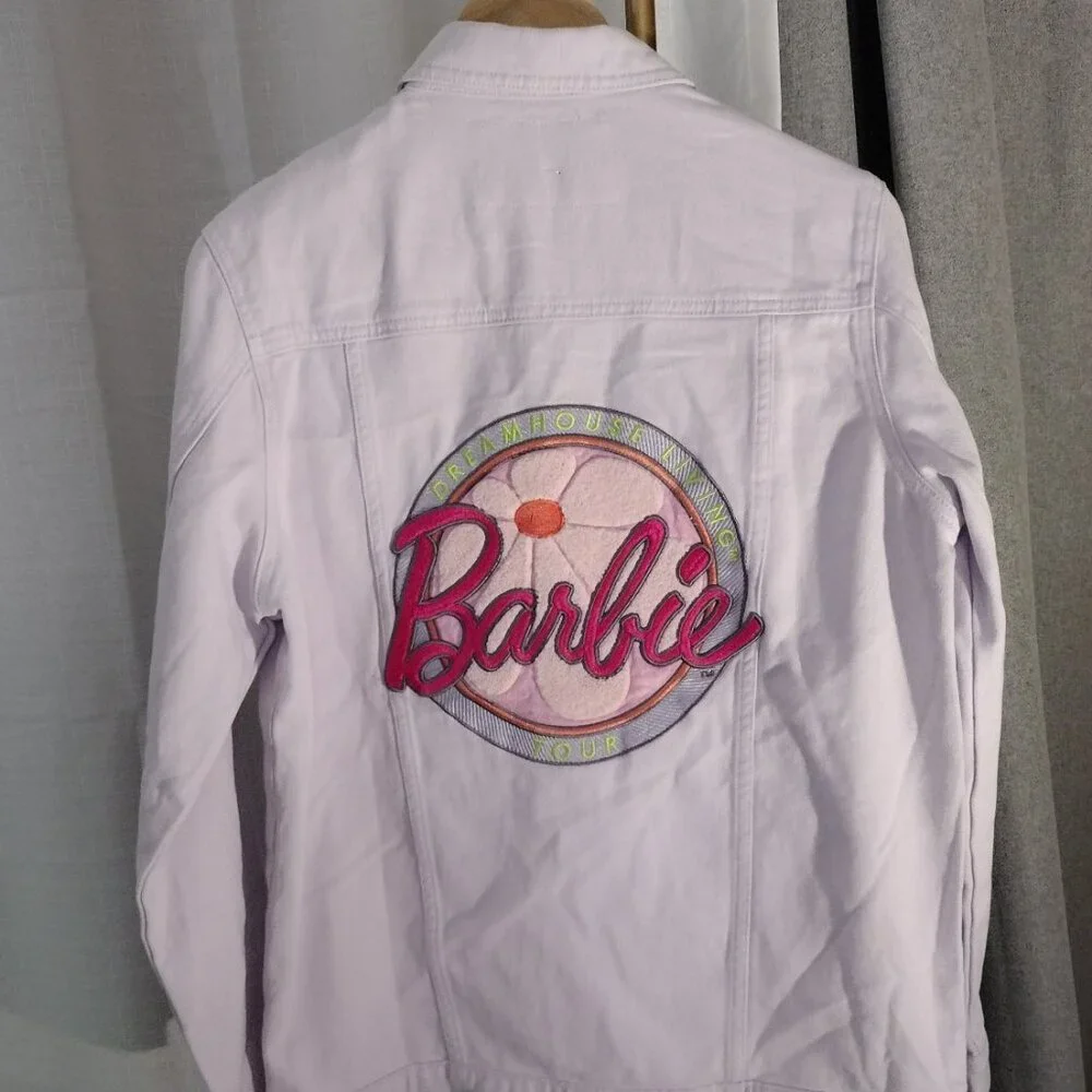 Barbie Truck Tour Lavender Denim Jacket Embroidered Logo 100% Cotton - Picture 8 of 14